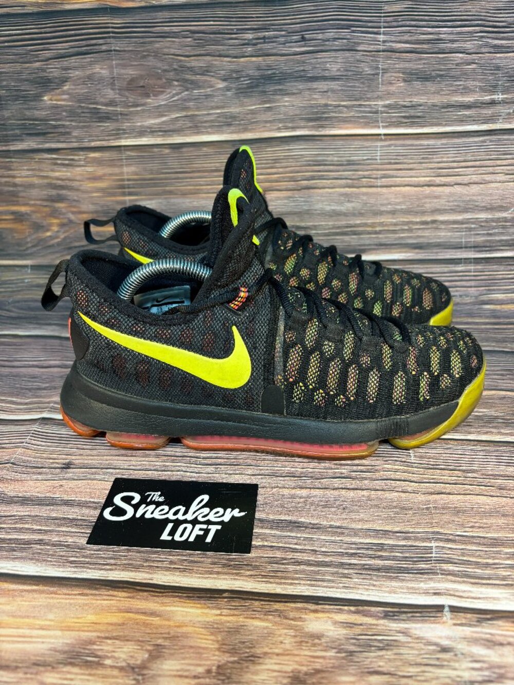 Nike KD 9 Unlimited Black Flyknit Athletic Basketball Shoes Men's Size 8.5